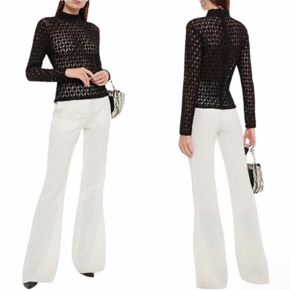 NEW Retrofete $495 Mika Top in Black Beaded Lace Sequin, Small - Picture 5 of 17
